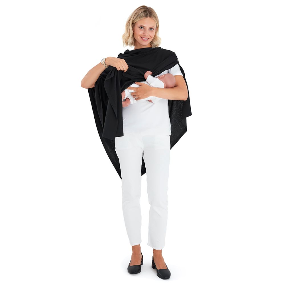 Accouchee - 4-In-1 Supreme Cotton Cape - Black