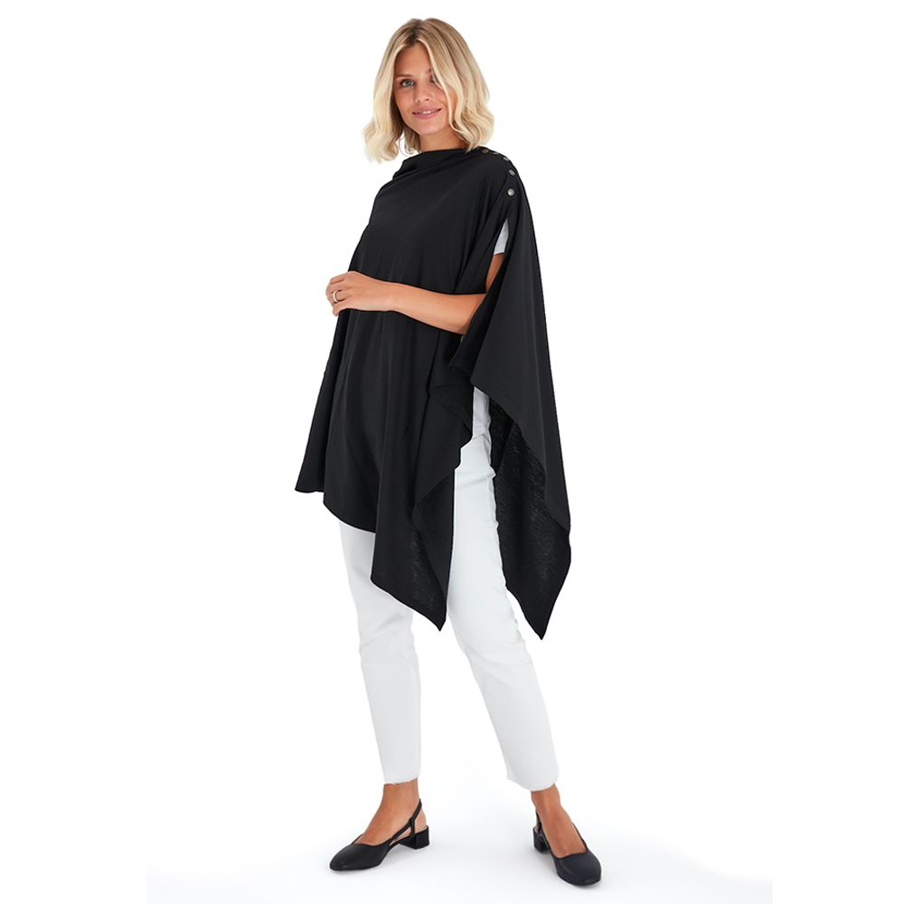 Accouchee - 4-In-1 Supreme Cotton Cape - Black