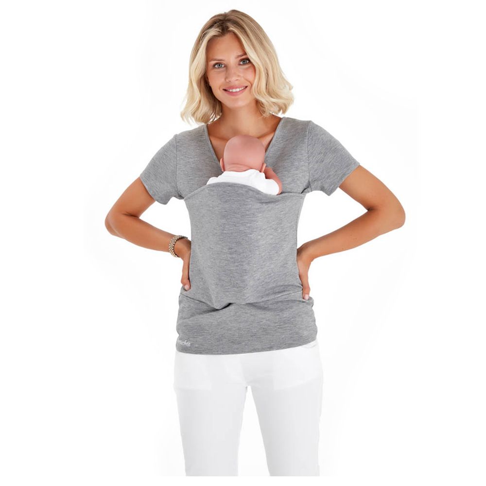 Accouchee - Hands Free T-Shirt For Easy Babywearing - Grey