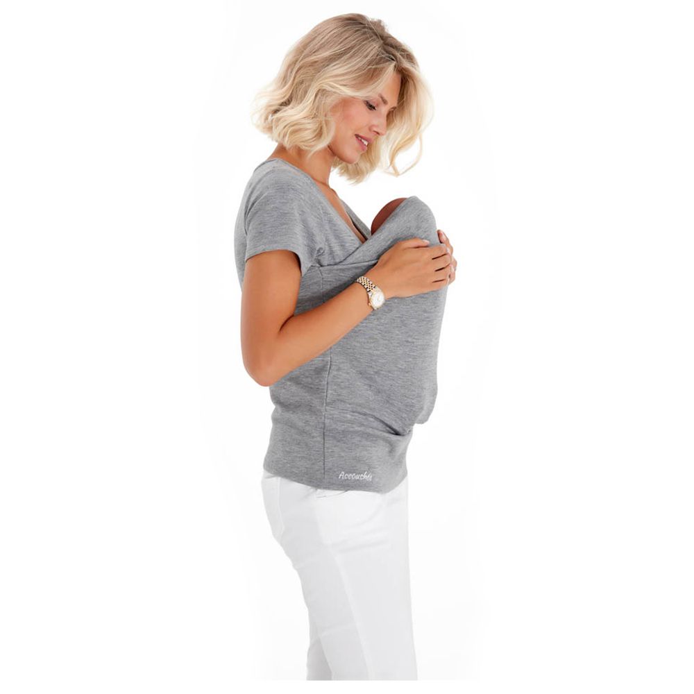 Accouchee - Hands Free T-Shirt For Easy Babywearing - Grey