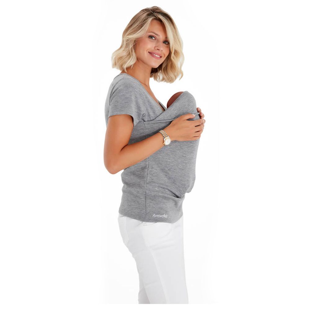 Accouchee - Hands Free T-Shirt For Easy Babywearing - Grey