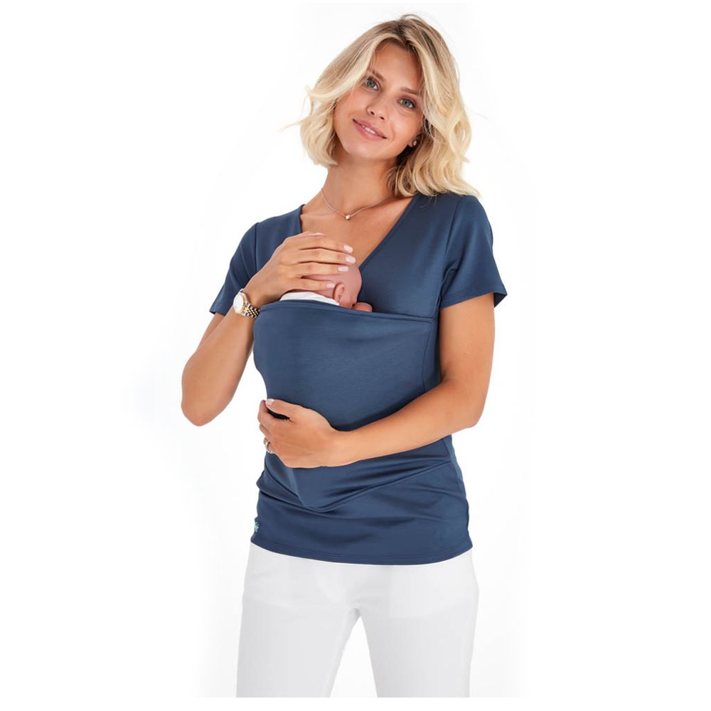 Accouchee - Hands Free T-Shirt For Easy Babywearing - Blue