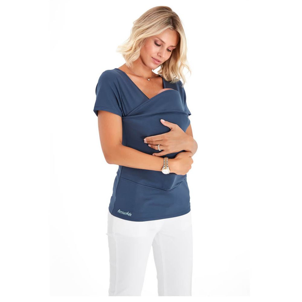 Accouchee - Hands Free T-Shirt For Easy Babywearing - Blue