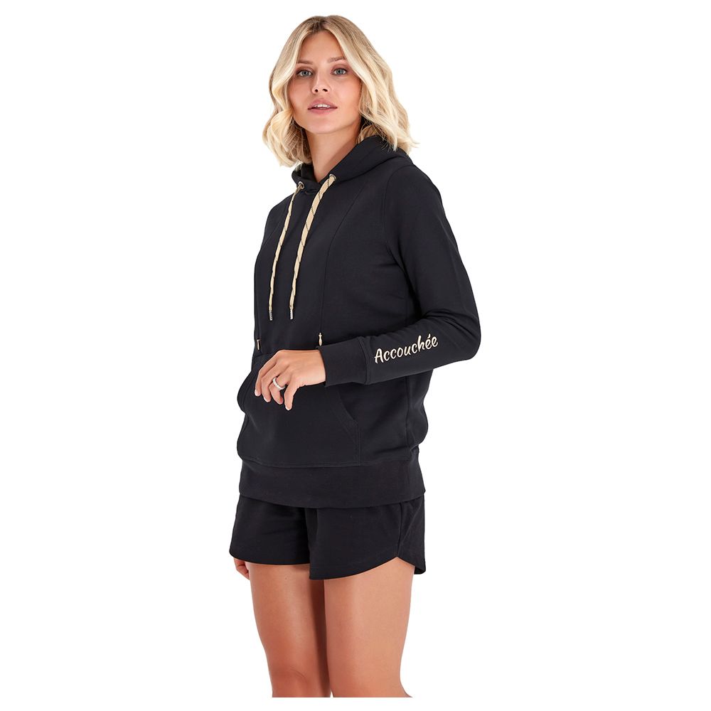 Accouchee - Iconic Sweatshirt for Nursing & Beyond Black