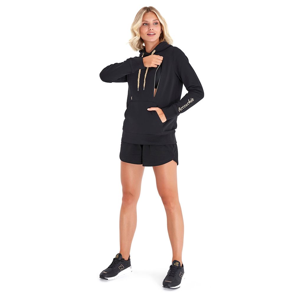 Accouchee - Iconic Sweatshirt for Nursing & Beyond Black