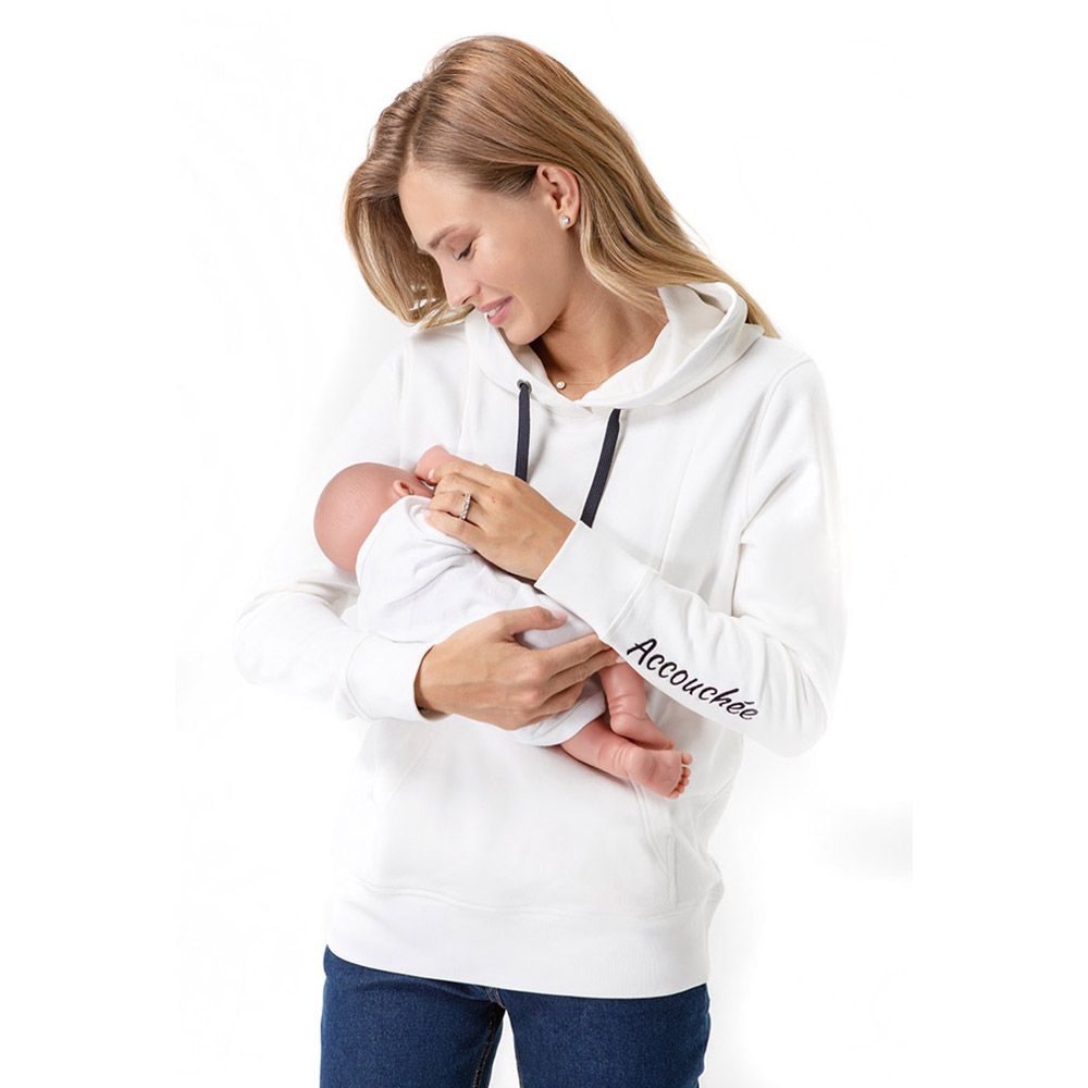 Accouchee - Iconic Sweatshirt for Nursing & Beyond, Eggshell