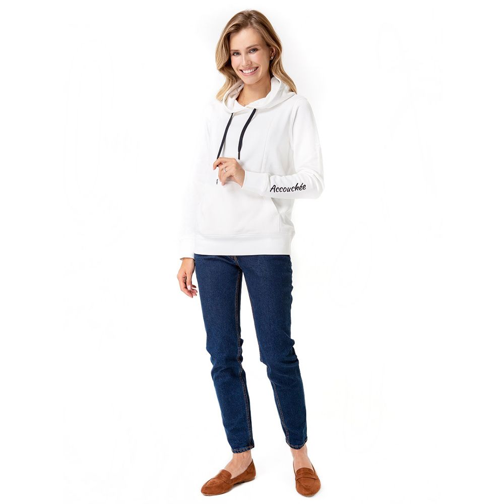 Accouchee - Iconic Sweatshirt for Nursing & Beyond, Eggshell