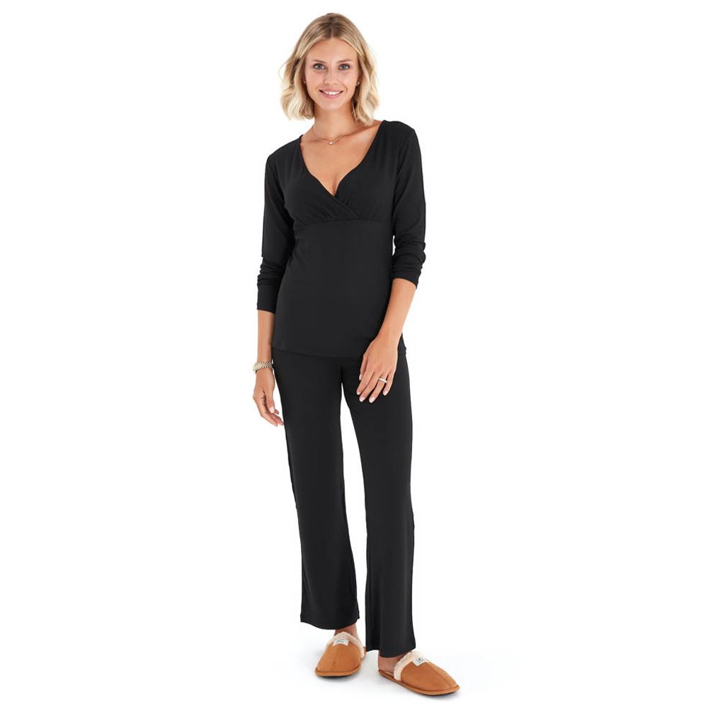 Accouchee - Sleep Tight Pyjama For Pregnancy & Nursing - Black