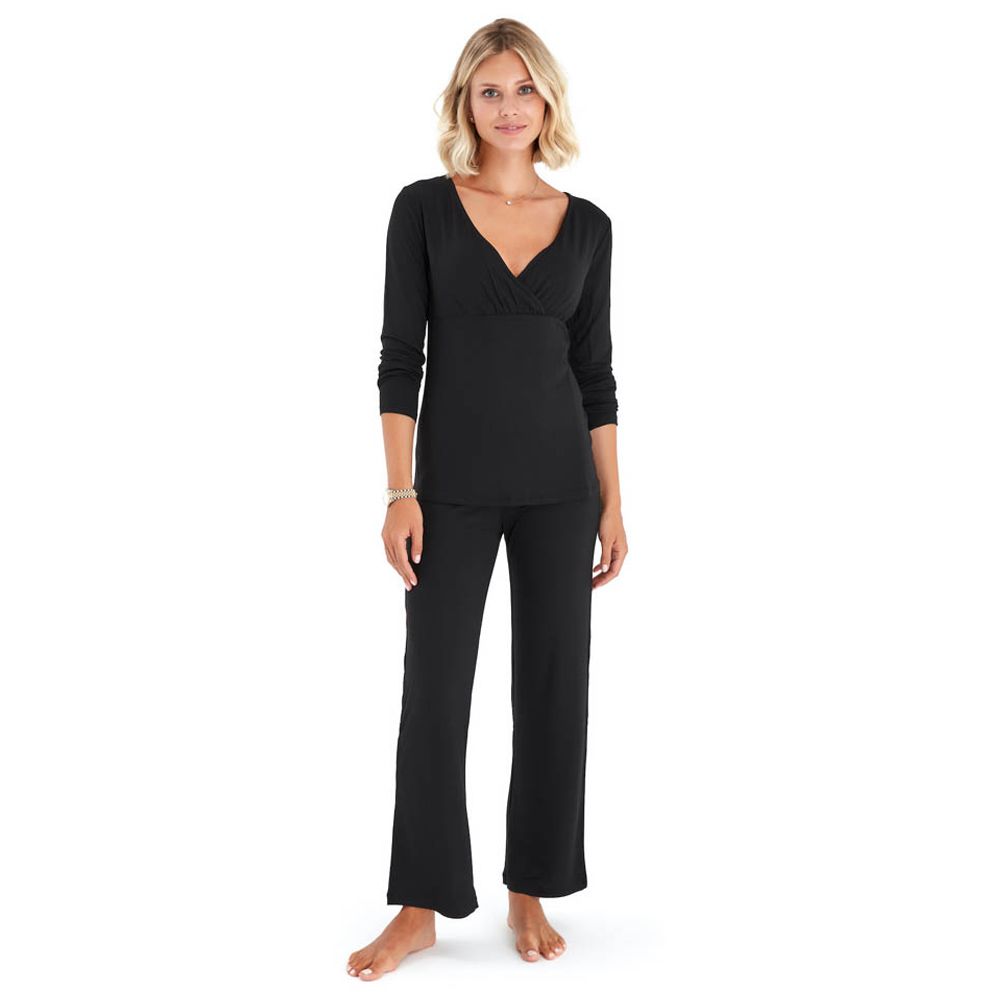 Accouchee - Sleep Tight Pyjama For Pregnancy & Nursing - Black