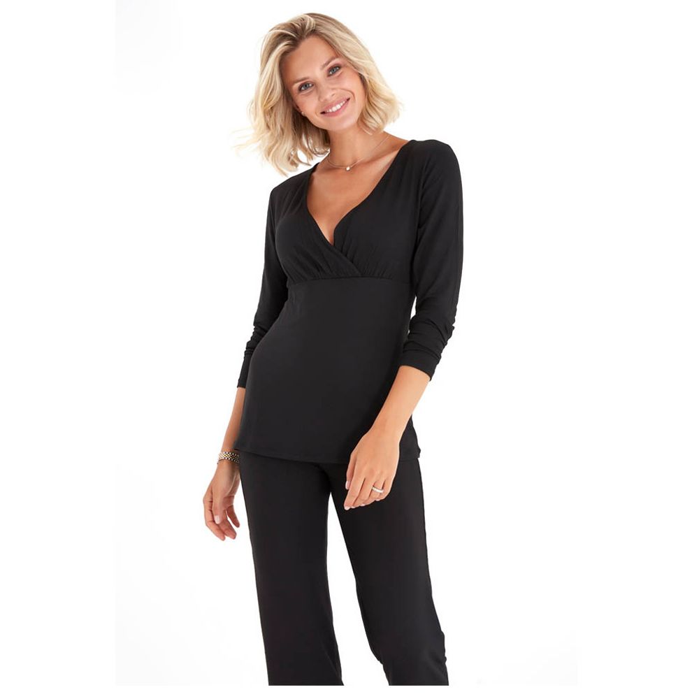 Accouchee - Sleep Tight Pyjama For Pregnancy & Nursing - Black