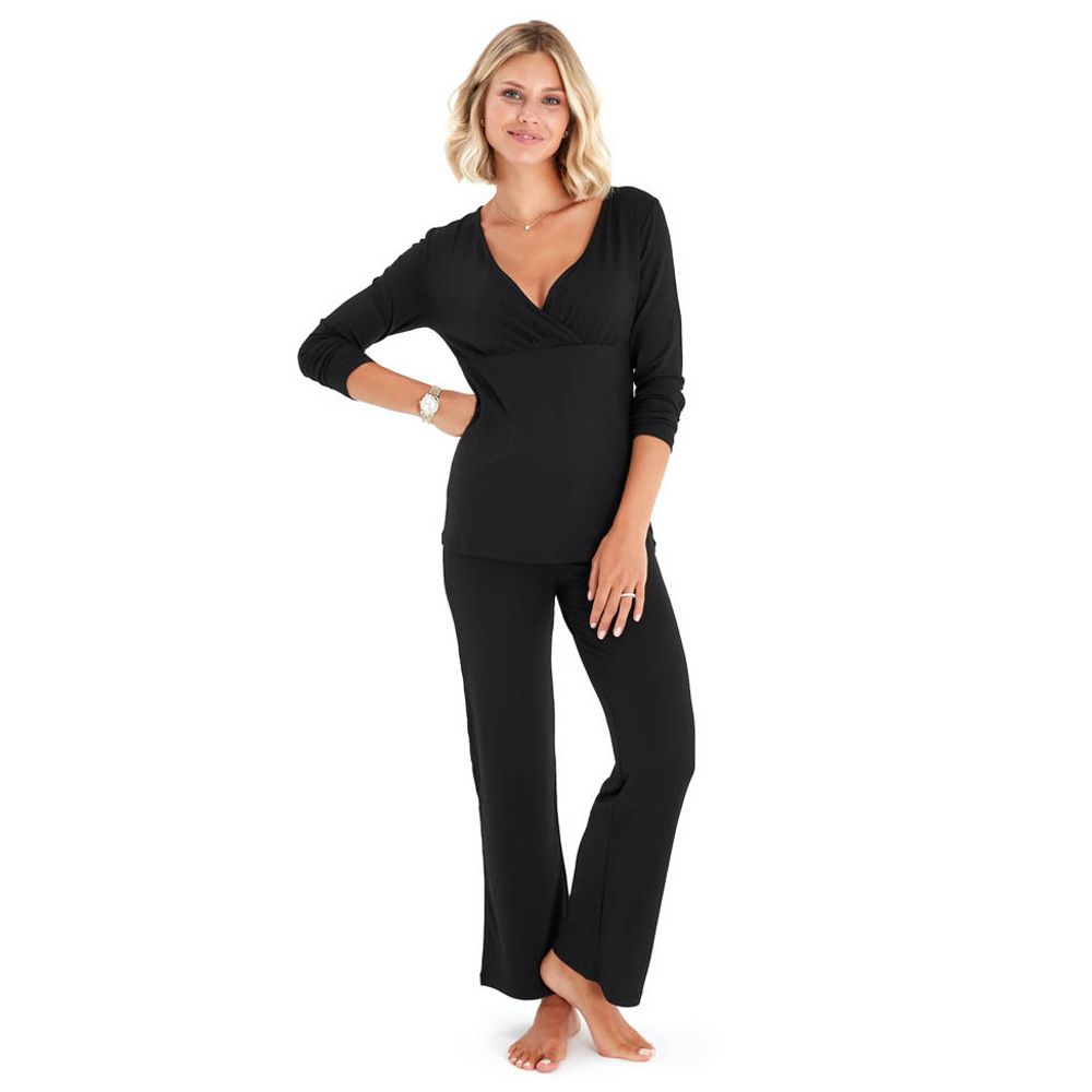 Accouchee - Sleep Tight Pyjama For Pregnancy & Nursing - Black