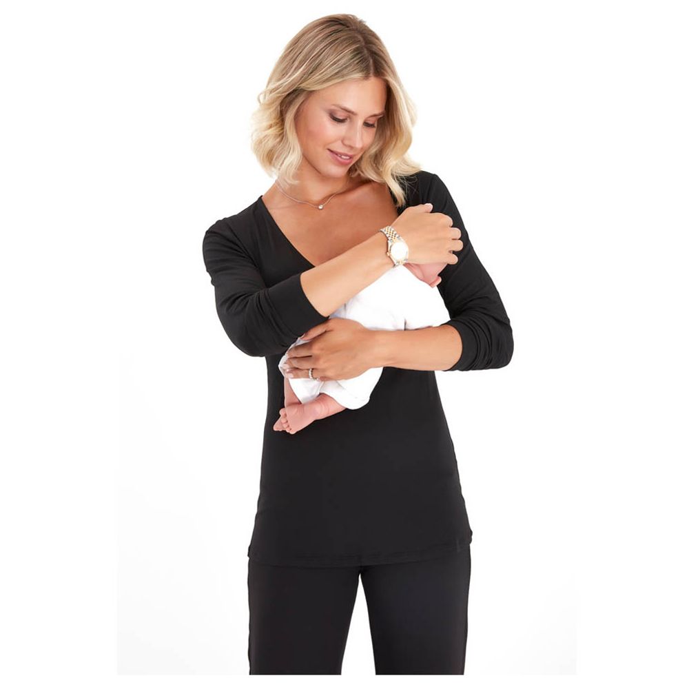 Accouchee - Sleep Tight Pyjama For Pregnancy & Nursing - Black