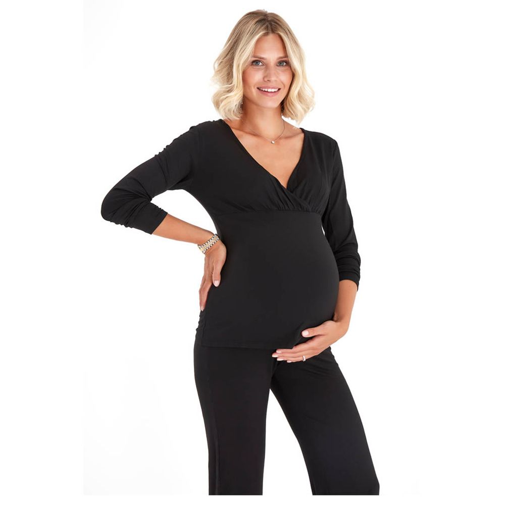 Accouchee - Sleep Tight Pyjama For Pregnancy & Nursing - Black