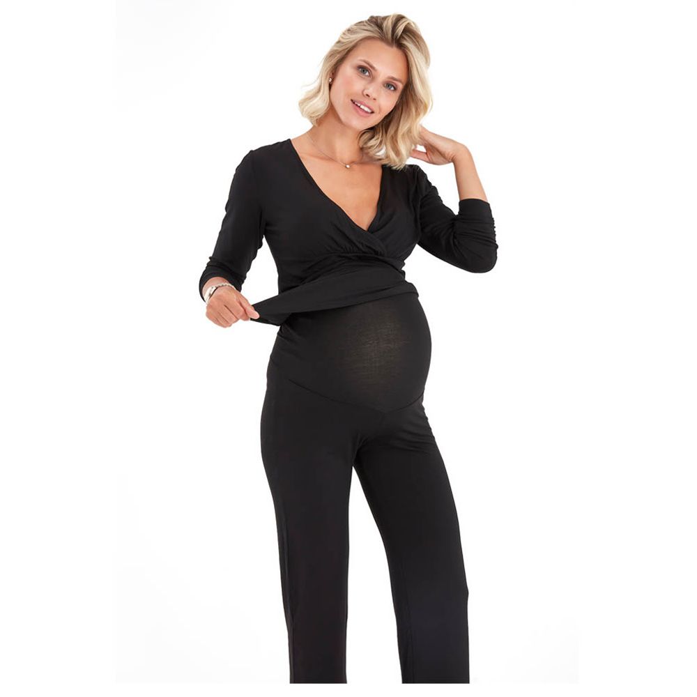 Accouchee - Sleep Tight Pyjama For Pregnancy & Nursing - Black