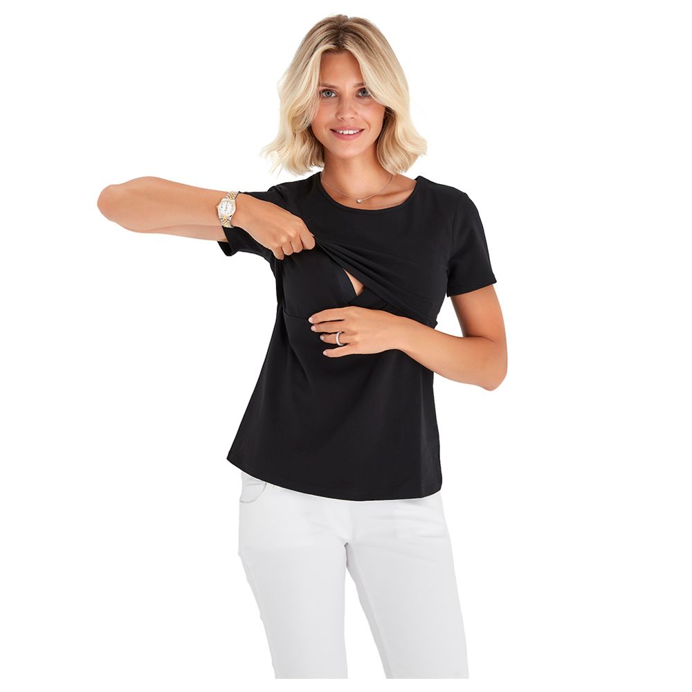 Accouchee - Swipe Up Twin Tshirt Set - Black & White