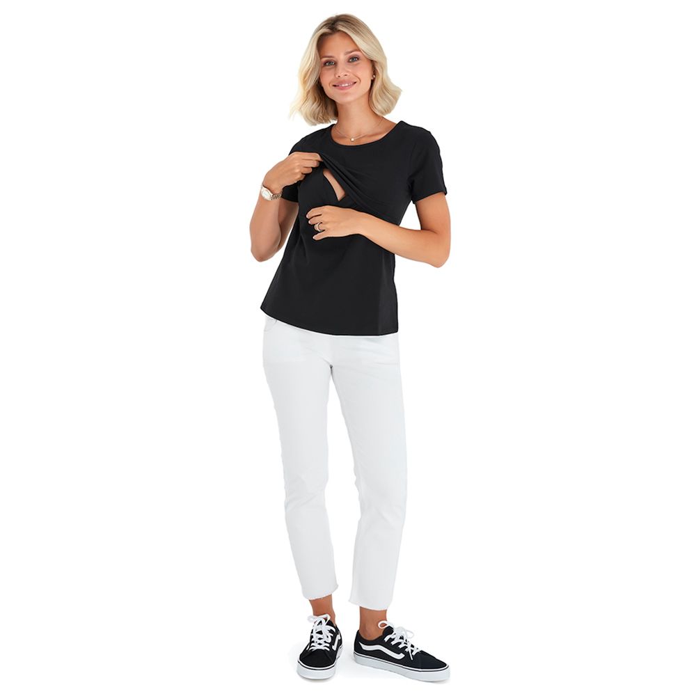 Accouchee - Swipe Up Twin Tshirt Set - Black & White