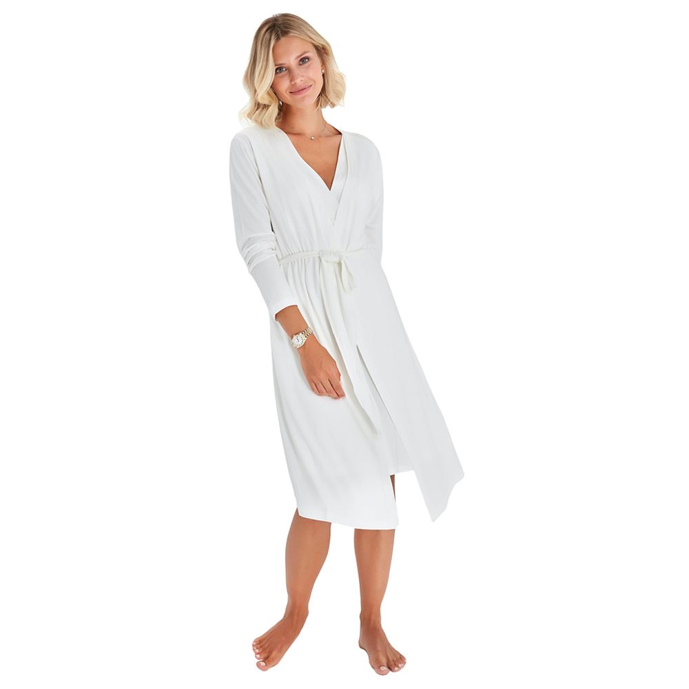 Accouchee - Sleep Well Pregnancy & Nursing Nightgown - Ivory