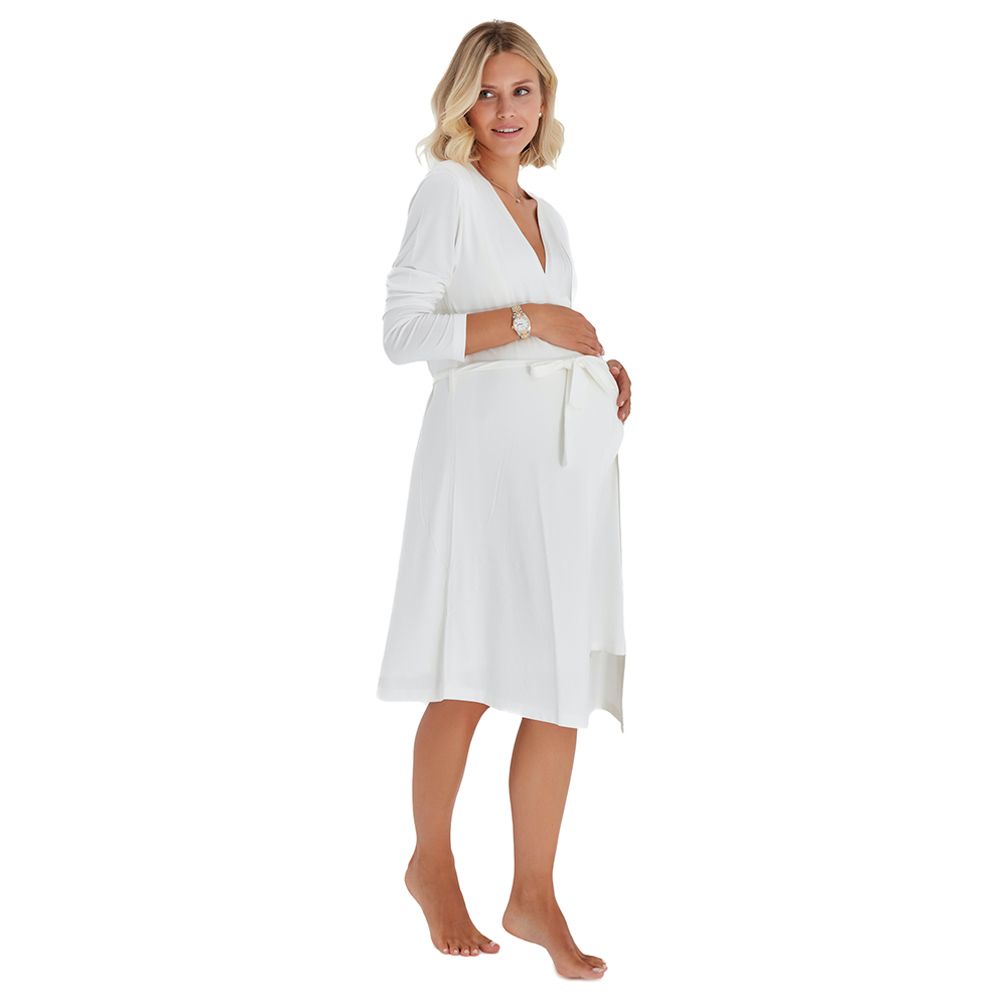 Accouchee - Sleep Well Pregnancy & Nursing Nightgown - Ivory