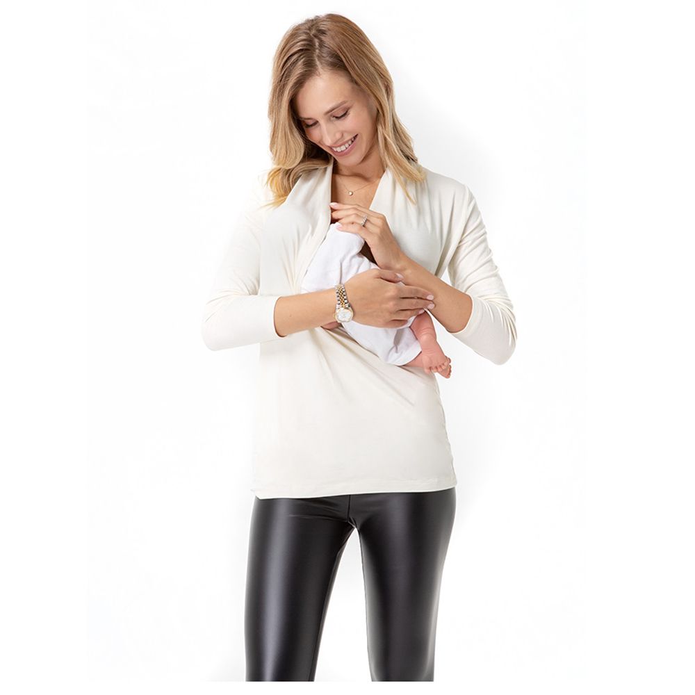 Accouchee - Pure Ecru Pregnancy/Nursing Blouse