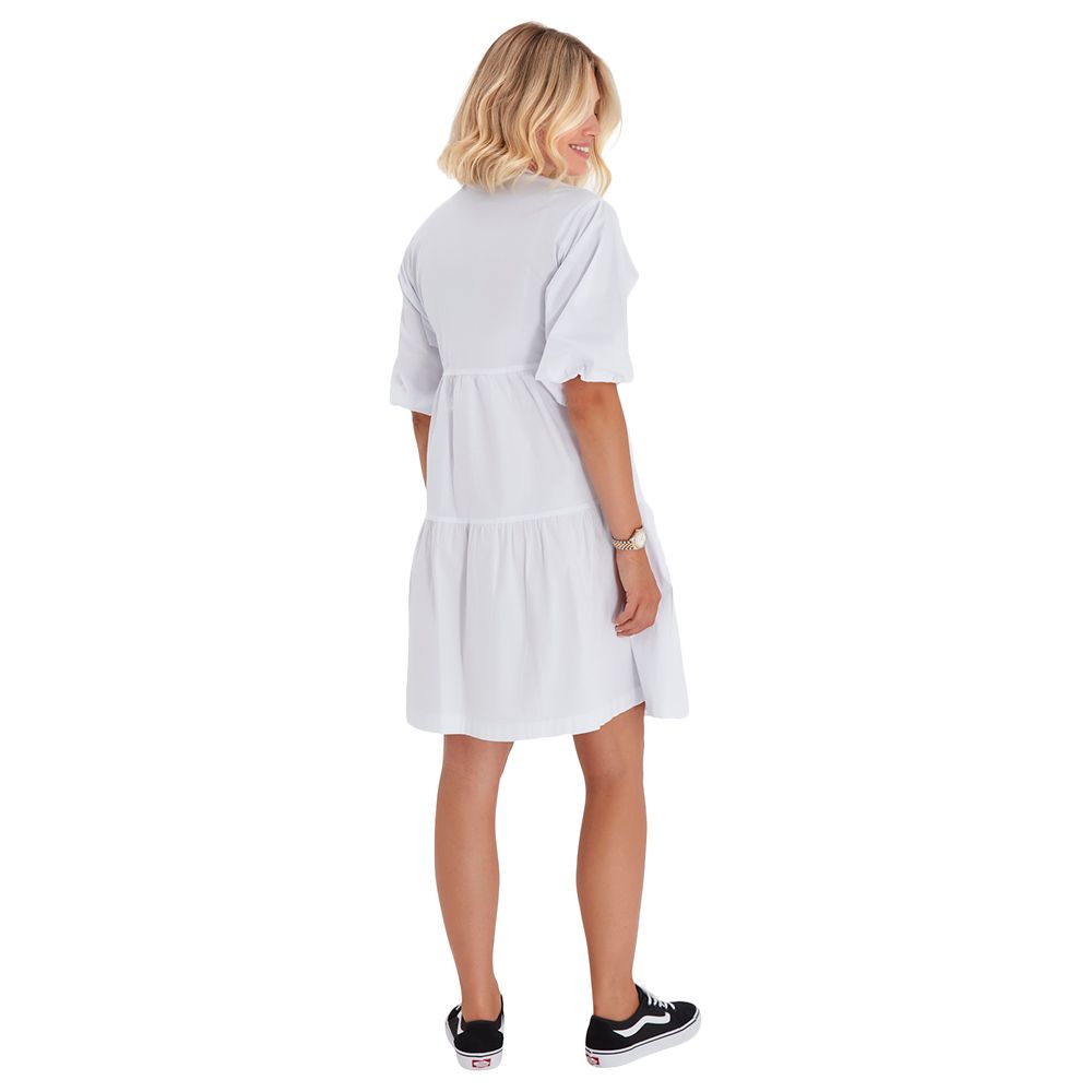 Accouchee - Waterfall Dress For Pregnancy/Nursing - White