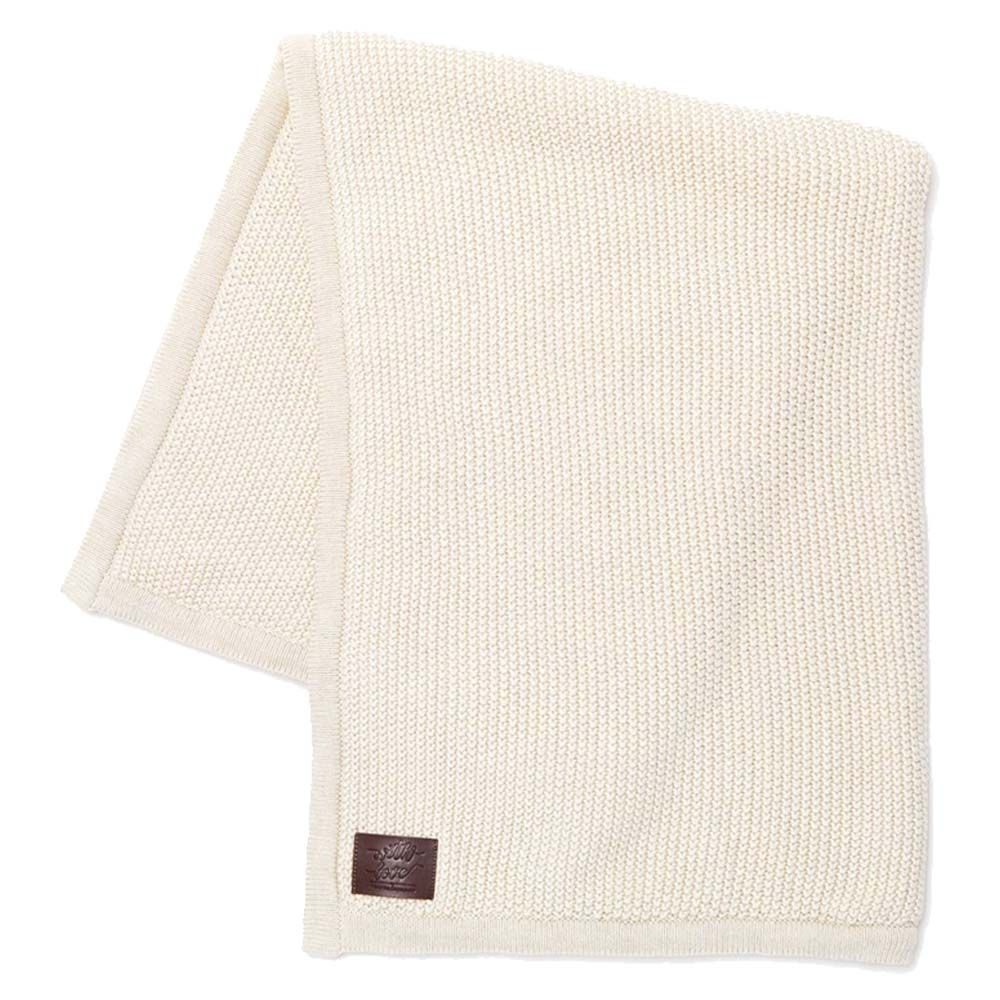 Organic Knitted Fleece Baby Blanket Linen - Beige