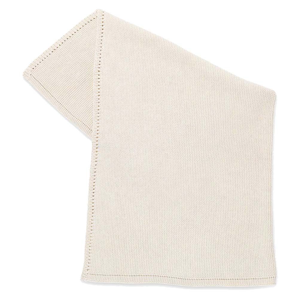 Organic Knitted Cellular Baby Blanket Linen - Beige