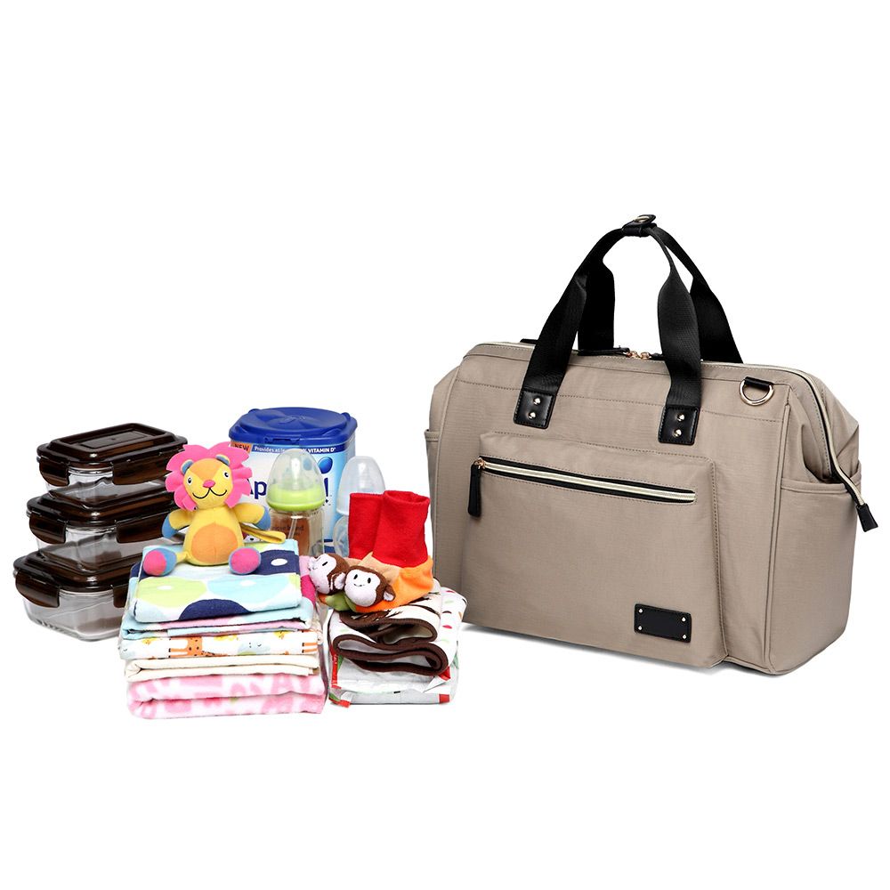 Little Story - Zera Mom Dad Diaper Bag - Beige