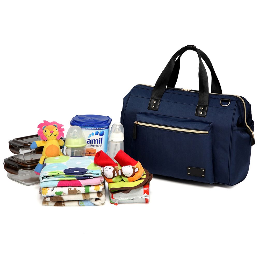 Little Story - Zera Mom Dad Diaper Bag - Navy Blue