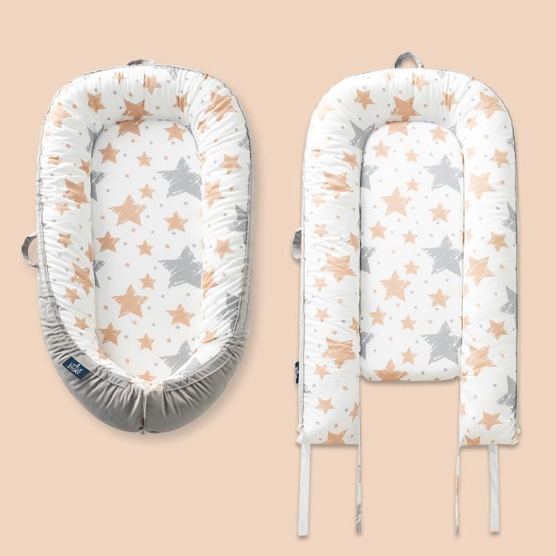 Little Story - Soft Breathable Newborn Lounger Bed - Galaxy Grey