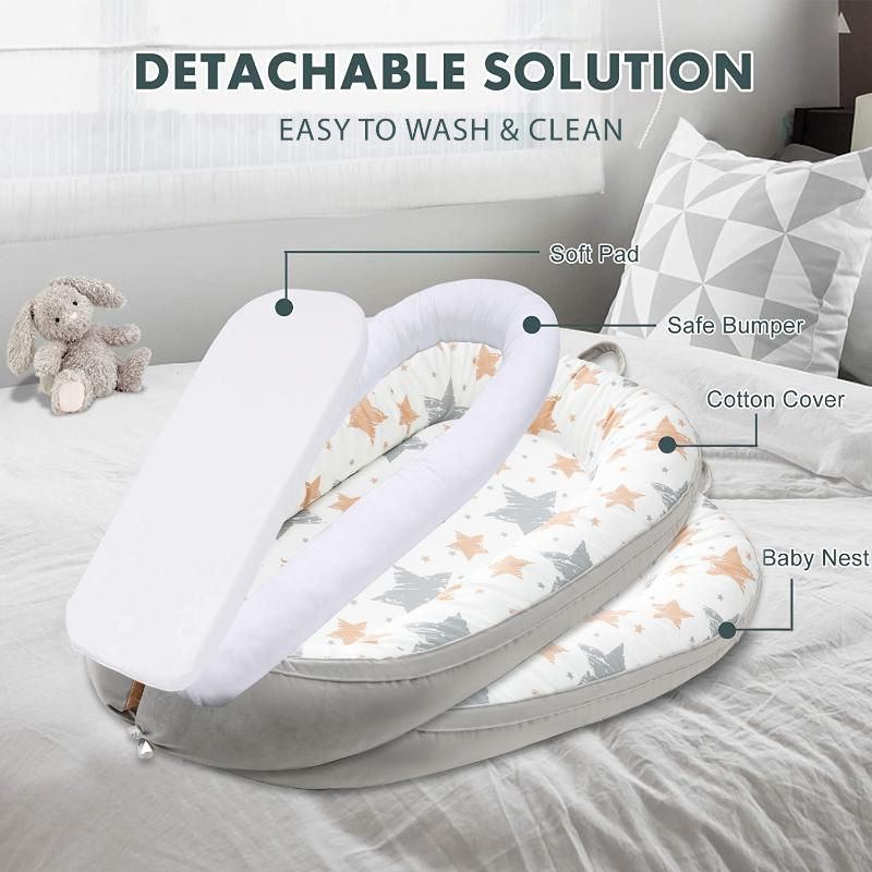 Little Story - Soft Breathable Newborn Lounger Bed - Galaxy Grey