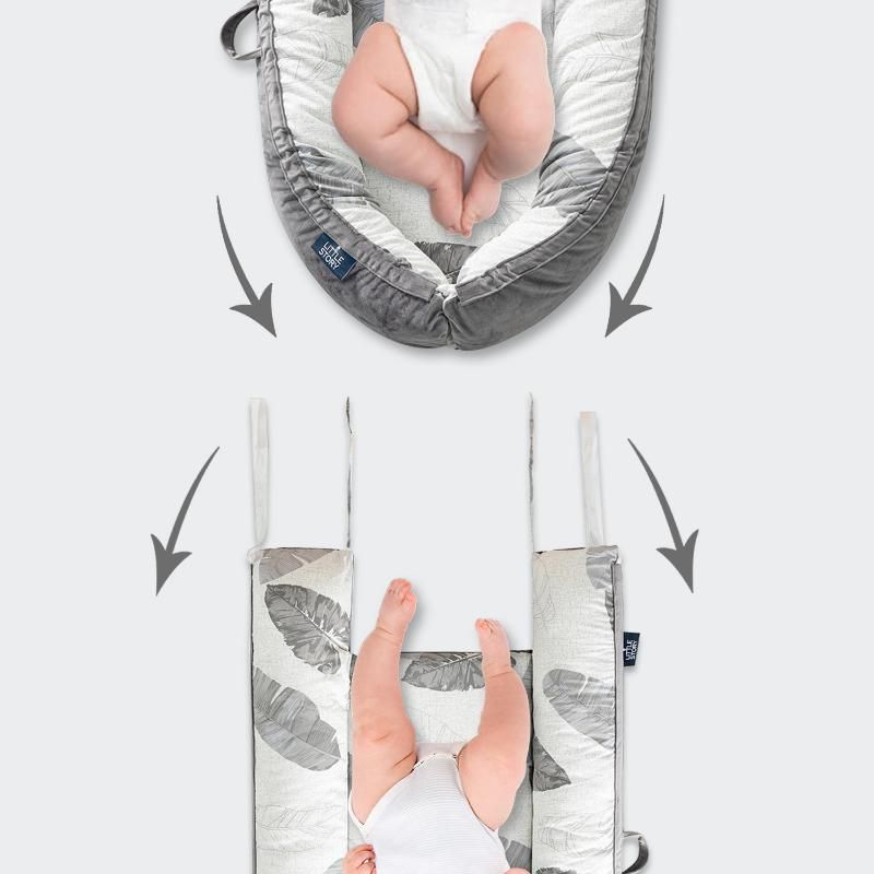 Little Story - Soft Breathable Newborn Lounger Bed - Feather Grey