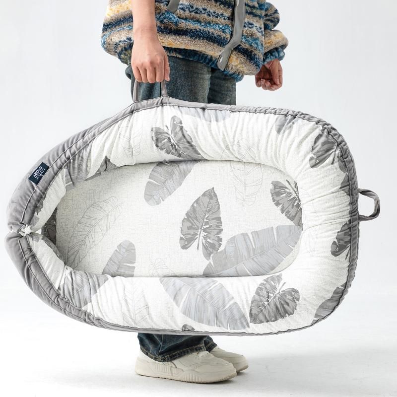 Little Story - Soft Breathable Newborn Lounger Bed - Feather Grey