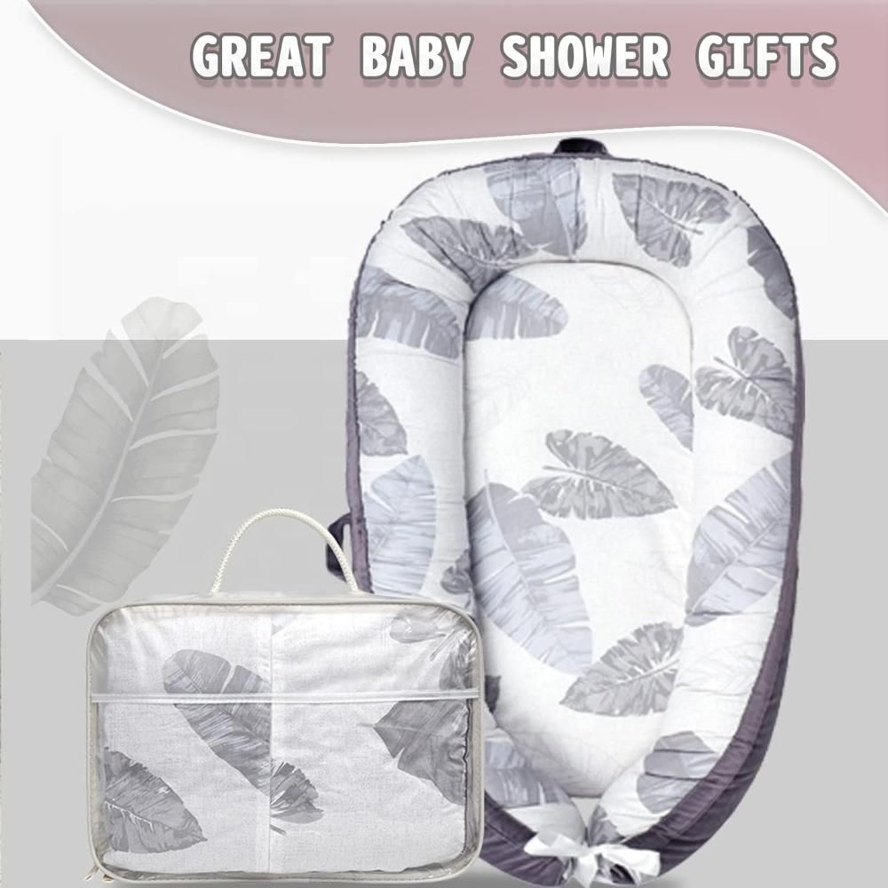 Little Story - Soft Breathable Newborn Lounger Bed - Feather Grey