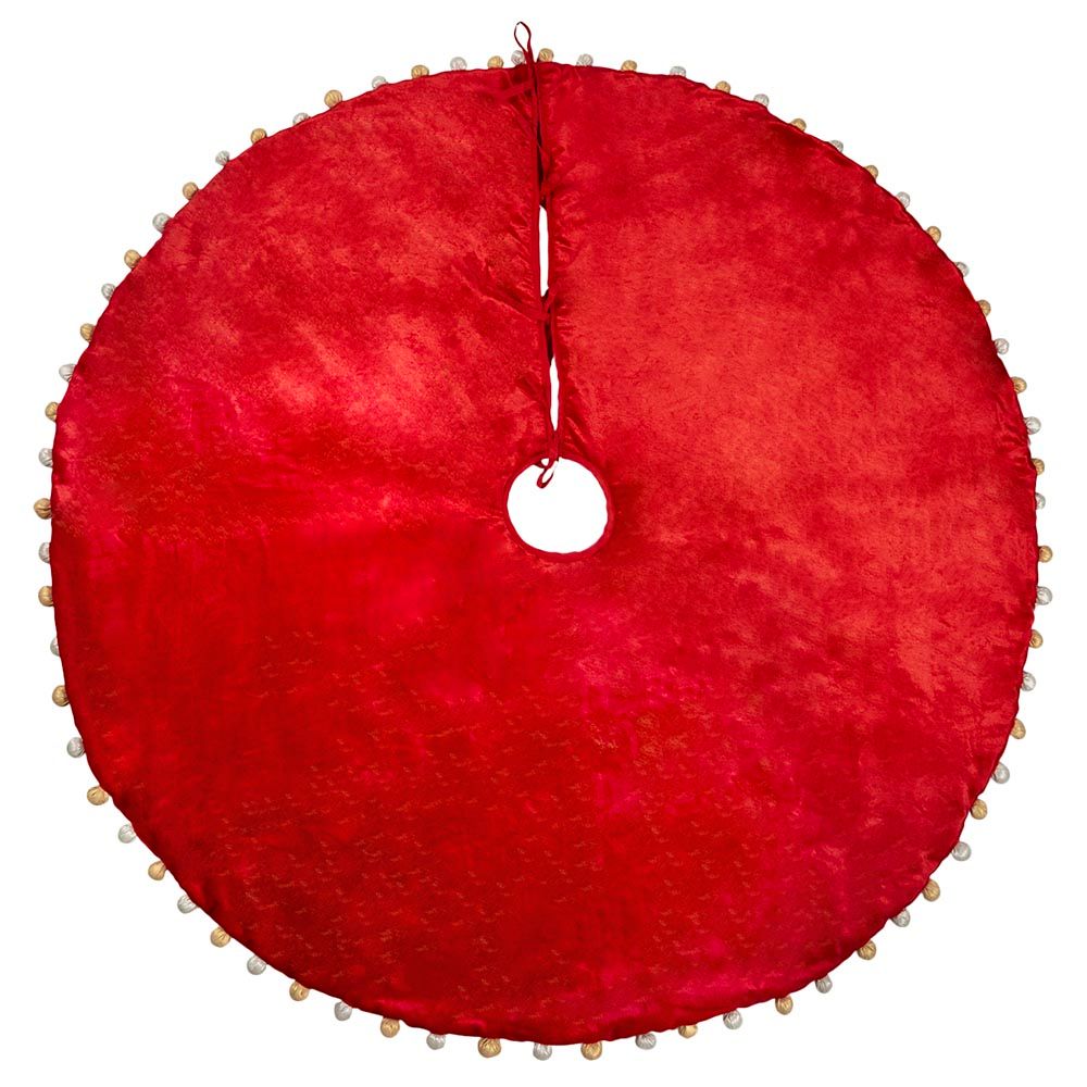 Little West Street - Pom Pom Tree Skirt (Red)