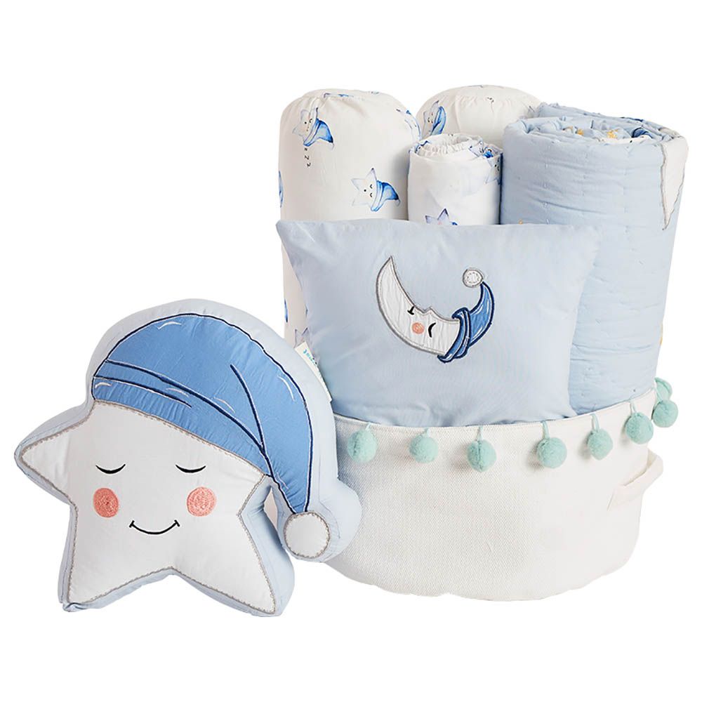 Little West Street - "Rockabye Baby" Hamper w/ Quilt - Blue