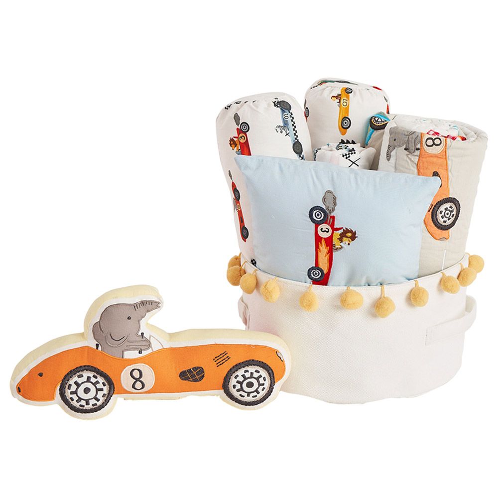 Little West Street - Racing Cars Gift Hamper-6pcs With Quilt