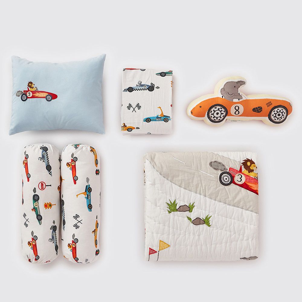 Little West Street - Racing Cars Gift Hamper-6pcs With Quilt