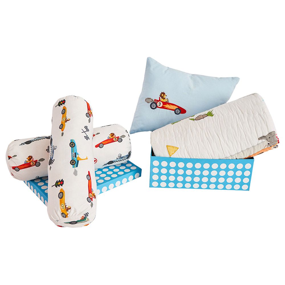 Little West Street Night Night Racing Cars Set-4pcs w/ Quilt