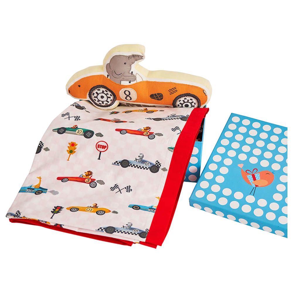 Little West Street - Racing Cars Set-2pcs w/ Blanket