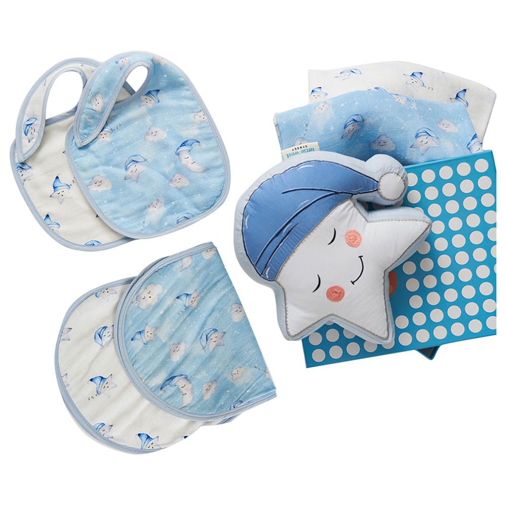 Little West Street - "New Beginnings" Muslin Gift Box - Blue