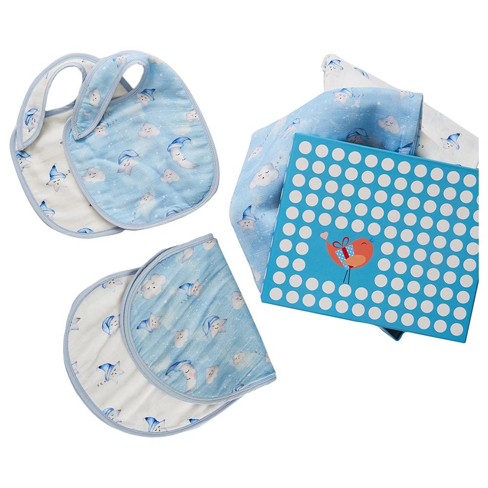 Little West Street - "New Beginnings" Muslin Gift Box - Blue