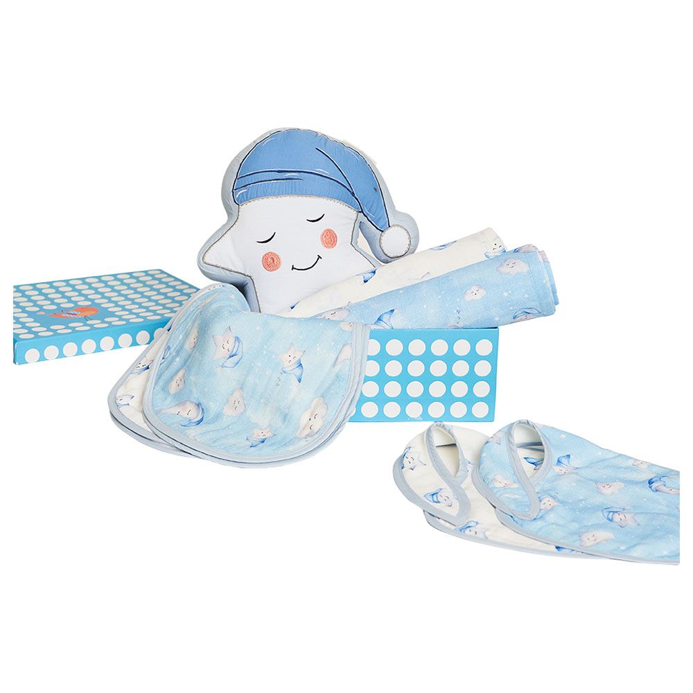 Little West Street - "New Beginnings" Muslin Gift Box - Blue