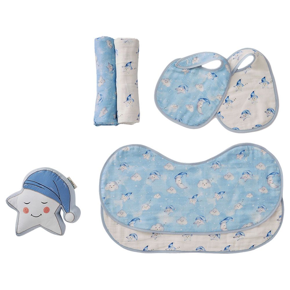 Little West Street - "New Beginnings" Muslin Gift Box - Blue