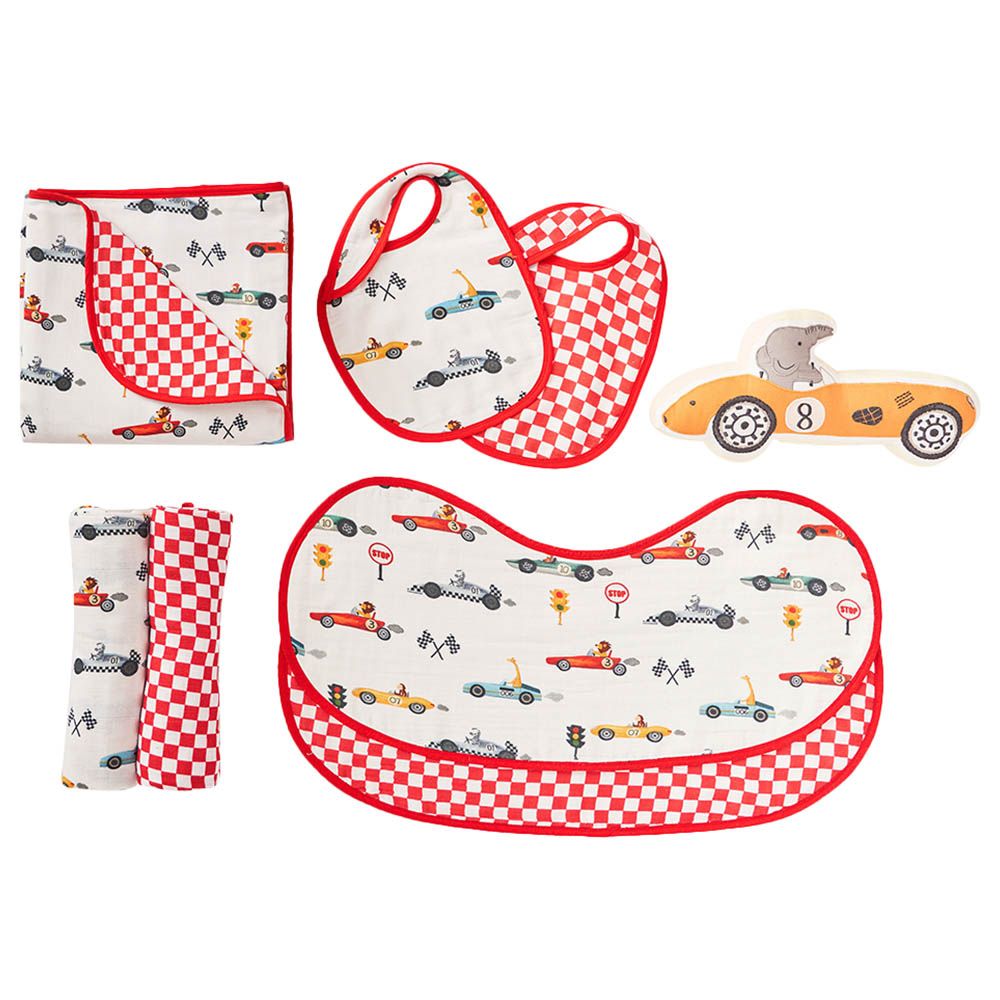 Little West Street - Racing Cars Gift Hamper-8pcs White/Red