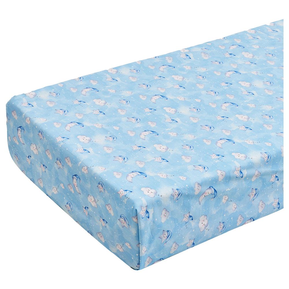 Little West Street - Organic Celestial Blue Crib Sheet