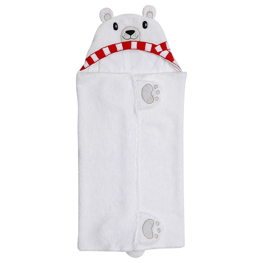 Little West Street - Polar Bear Organic Animal Wrap - White