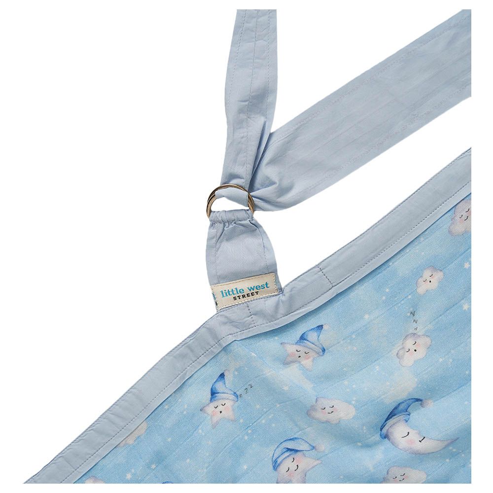 Little West Street - Celestial Blue Muslin Nursing Cover