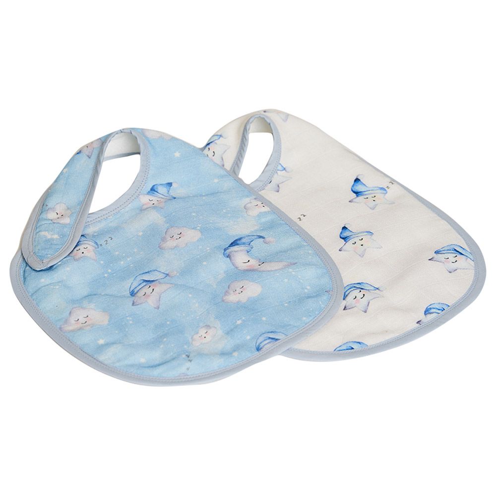 Little West Street - Celestial Blue Organic Bib Set 