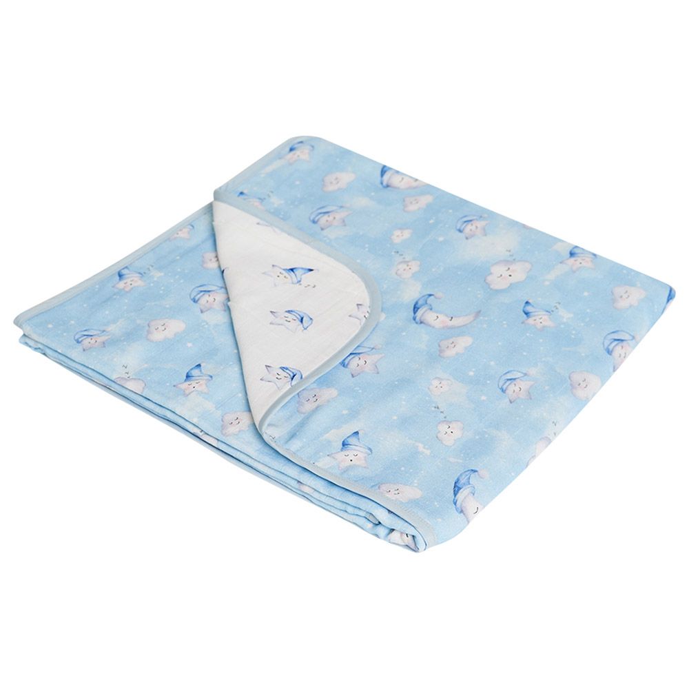 Little West Street - Celestial Blue Reversible Blanket