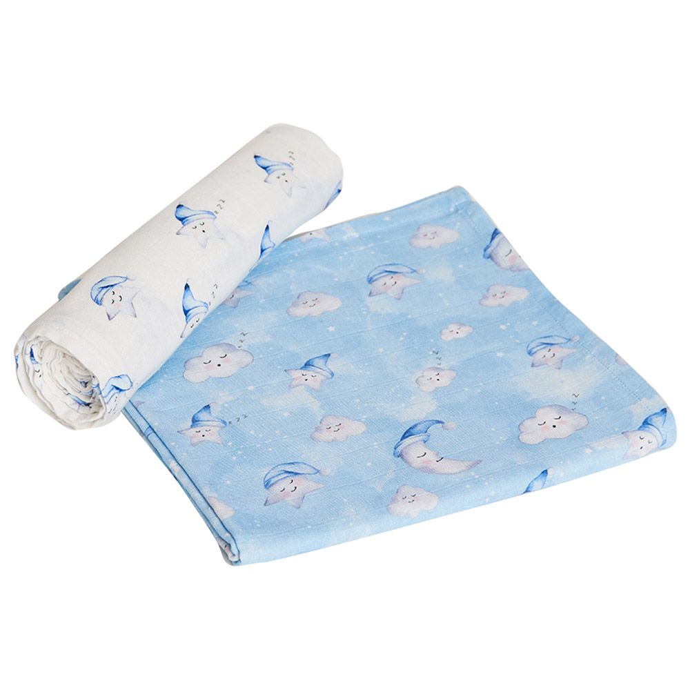 Little West Street - Celestial Blue Organic Swaddle Set 